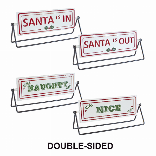 Reversable Christmas Sign (Set of 2) 12.75"L x 4.75"H Iron