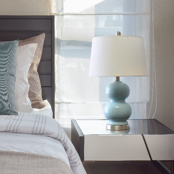 Lalia Home Dual Orb Table Lamp with Fabric Shade