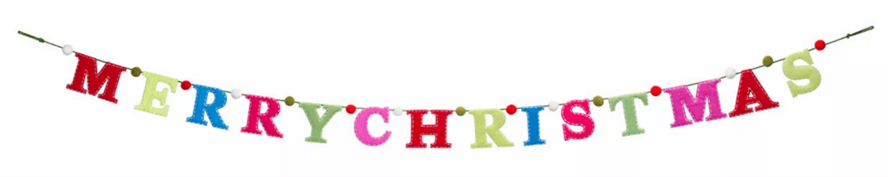 Merry Christmas Garland 7'L (Set of 2) Polyester