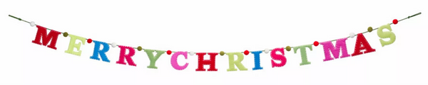 Merry Christmas Garland 7'L (Set of 2) Polyester