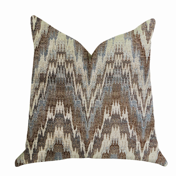 Plutus Luxury Throw Pillow (Blue Mixed Variety 3)