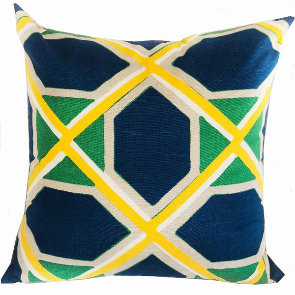 Plutus Luxury Throw Pillow (Blue Mixed Variety 3)