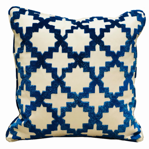 Plutus Luxury Throw Pillow (Blue Mixed Variety 3)