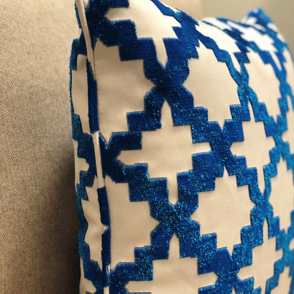Plutus Luxury Throw Pillow (Blue Mixed Variety 3)
