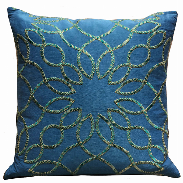 Plutus Luxury Throw Pillow (Blue Mixed Variety 3)