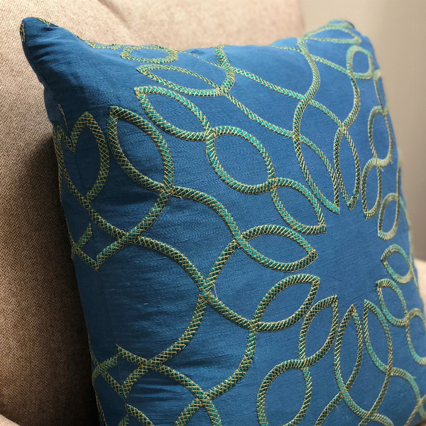 Plutus Luxury Throw Pillow (Blue Mixed Variety 3)