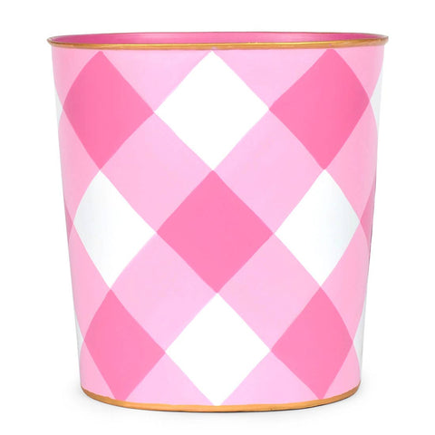 Plaid wastebasket