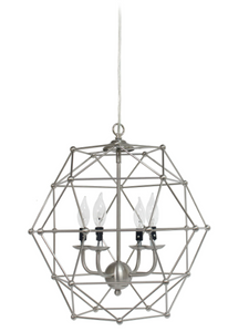 Elegant Designs 4 Light Hexagon Industrial Rustic Pendant Light