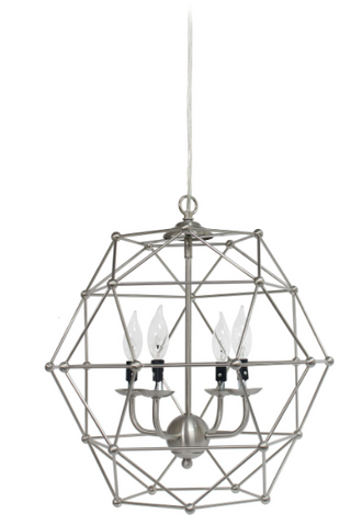 Elegant Designs 4 Light Hexagon Industrial Rustic Pendant Light