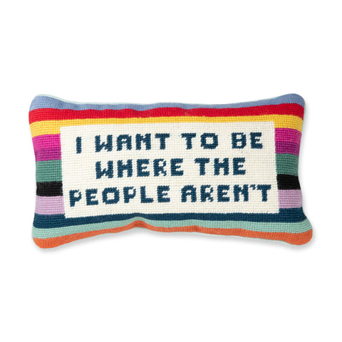 Introvert needlepoint pillow