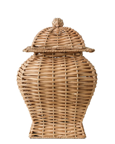 INCREDIBLE MEDIUM SQUARE WICKER GINGER JAR